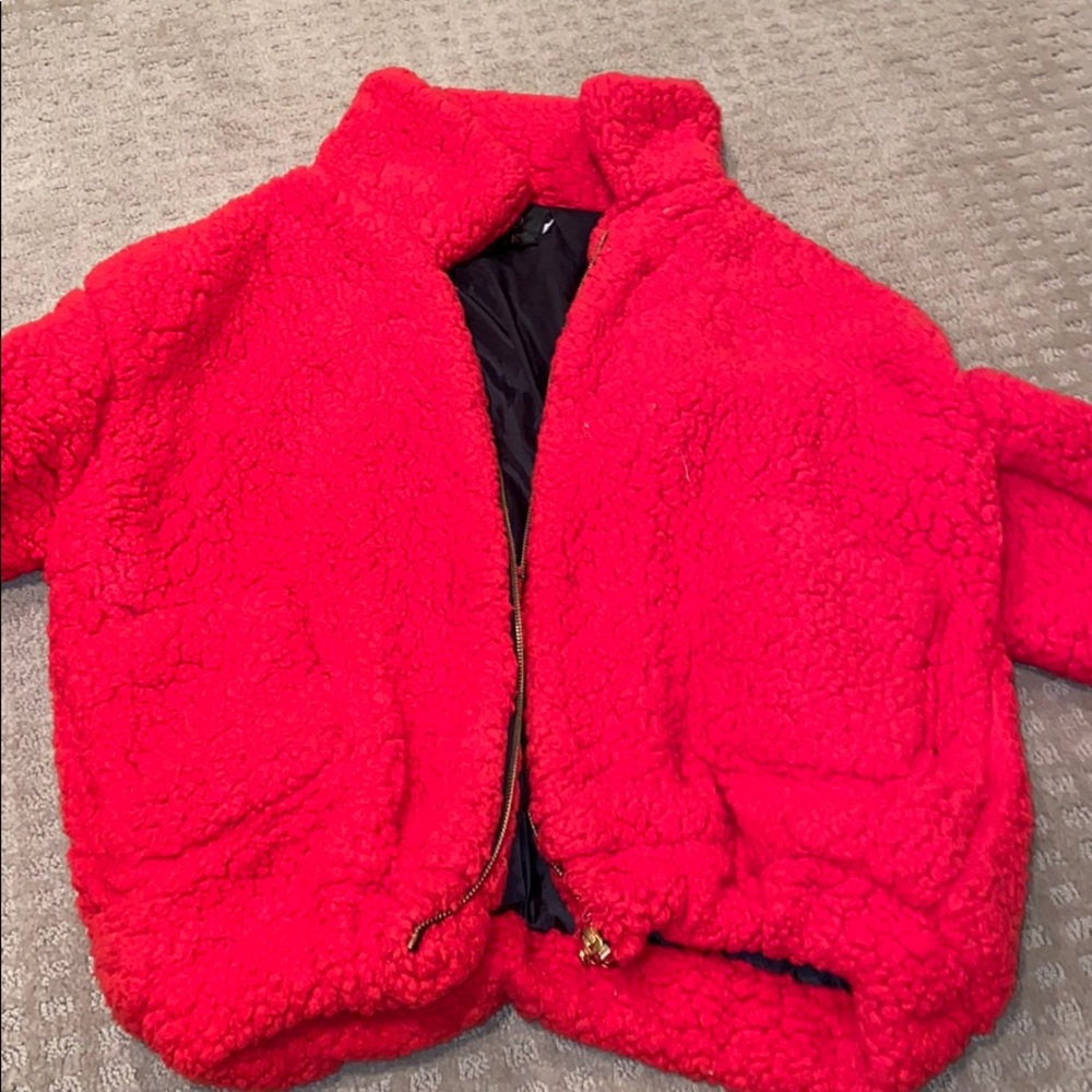 Red teddy jacket - Picture 2 of 4
